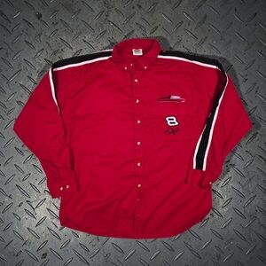Dale Earnhardt Jr Button-Up Shirt XL Racing Embroidered Winners Circle Red